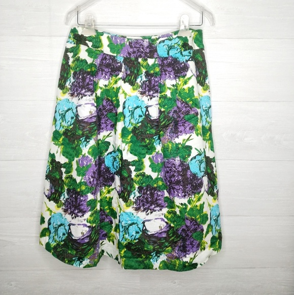 Ann Taylor Floral Midi Skirt with pockets size 4 - Picture 5 of 5